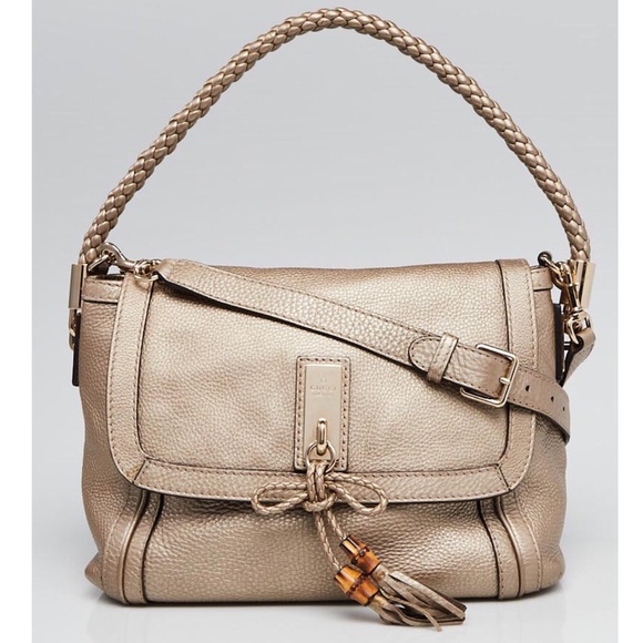 Gucci Handbags - Gucci Metallic Leather Bella Medium Shoulder Bag